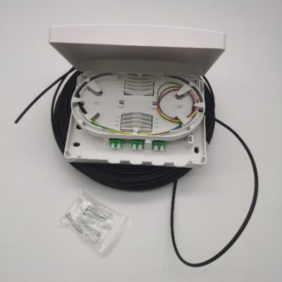 6 núcleos LC/APC pre-conectado caja de distribución óptica 6 fibras de salida de pared caja de toma de corrientes
