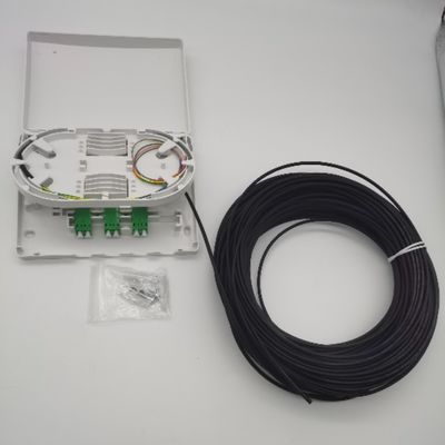 6 núcleos LC/APC pre-conectado caja de distribución óptica 6 fibras de salida de pared caja de toma de corrientes